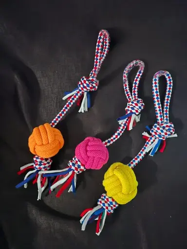 Juguete soga con pelota nudo
